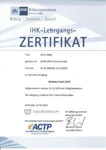 IHK Zertifikat Business Coach (ICF) 1